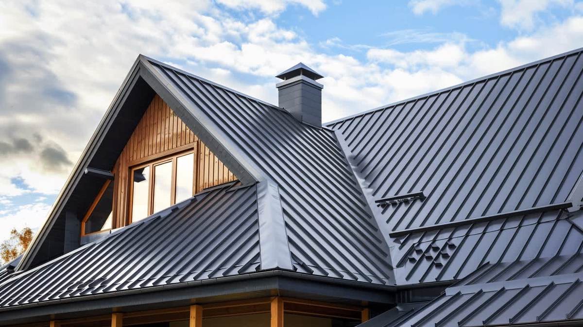 Güzelbahçe EPDM Kauçuk Çatı – antrasit kenet sistem metal çatıyla kaplanmış müstakil ev